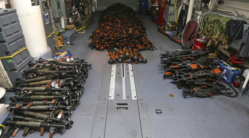 HMAS Darwin seizes large weapons cache - CONTACT magazine