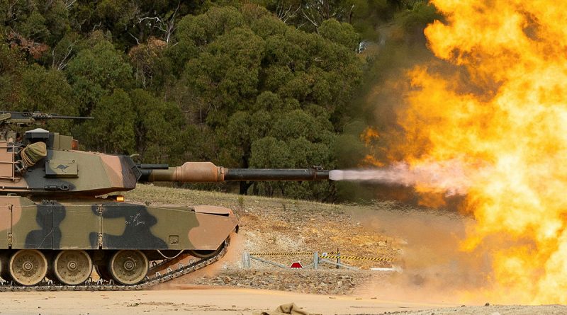 An Australian Army M1A1 Abrams main battle tank fires its 120mm cannon during a live-fire serial for the Coral-Balmoral Cup at Puckapunyal Military Area. Story by Captain Thomas Kaye. Photos by Corporal Johnny Huang.