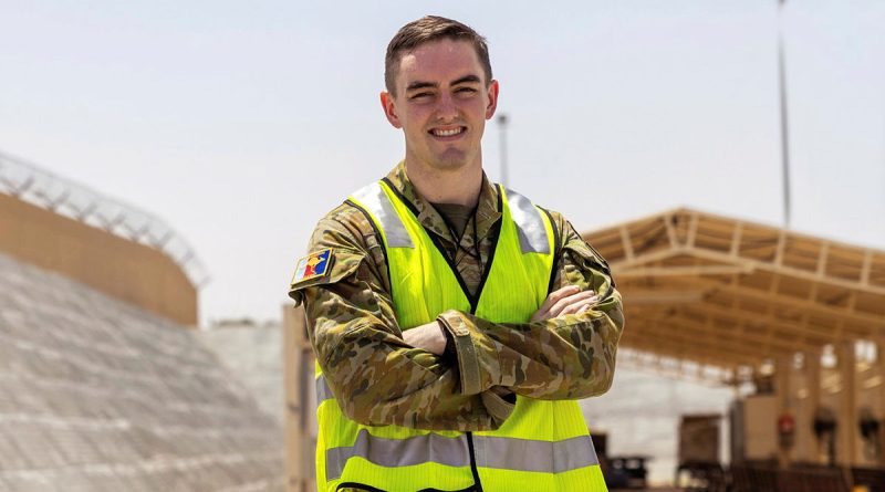 Air Force airbase engineer Flight Lieutenant Eamonn Matthews is deployed on Operation Accordion to Headquarters Middle East. Story and photos by Corporal Jacob Joseph.