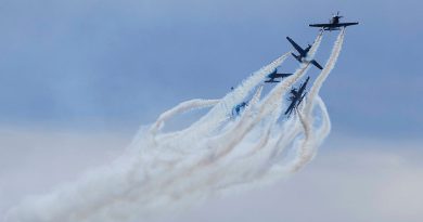 The Roulettes perform a complex high precision aerial manoeuvre at the West Sale Anzac weekend Air Show. Story by Flight Lieutenant Greg Hinks. Photo by Flying Officer Neive Vinall.