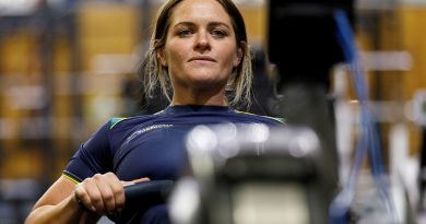 Lieutenant Kirby Watts trains for rowing events during the Warrior Games 2024 Team Australia training camp at the Australian Institute of Sport in Canberra. Story by Flying Officer Tina Langridge. Photo by Chief Petty Officer Paul Berry.