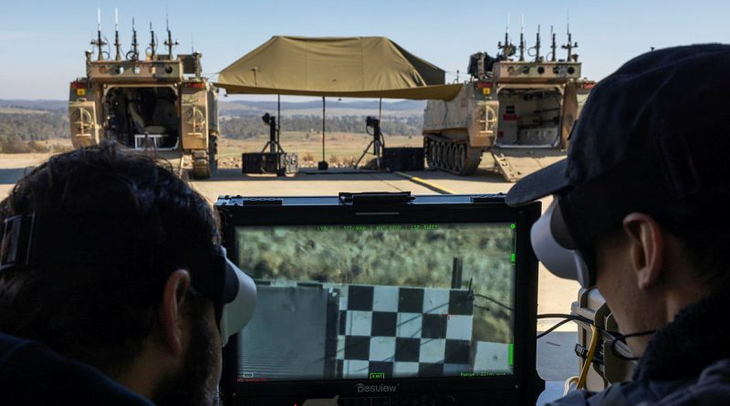 AIM Defence employees operate the AIM Defence counter-UAS directed-energy weapons system during a demonstration at the Puckapunyal Military Area, Victoria. Story and photos by Corporal Jacob Joseph.