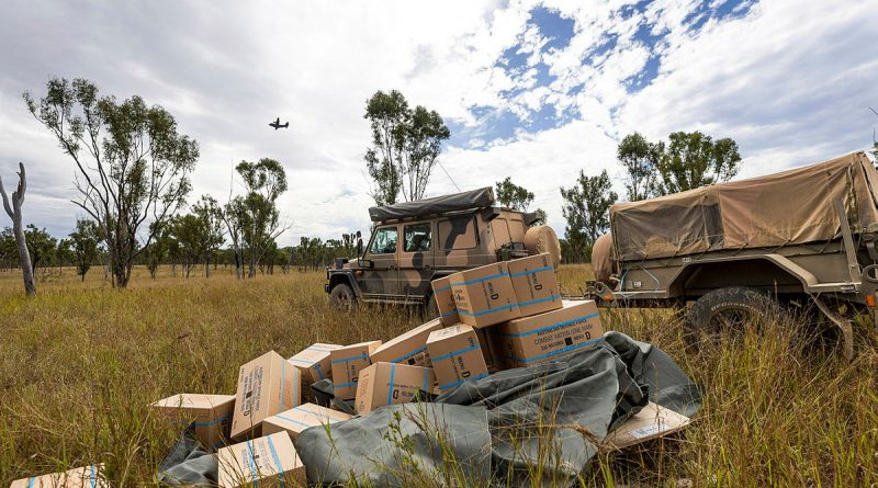A C-27J Spartan drops a pallet during Exercise Brolga Run near Townsville. Story by Captain Brittany Evans. Photo by TPR Dana Millington.