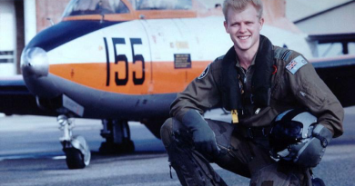 Squadron Leader Martin Copland at the end of the 155 Pilot’s Course in 1991. It was the last course to use the Macchi jet. Story by Flying Officer Wendy Pyper.
