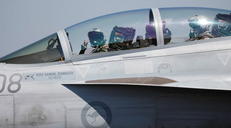 Crew of a 6 Squadron EA-18G Growler aircraft taxi at RAAF Base Darwin. Story by Flight Lieutenant Claire Campbell. Photos by Sergeant Andrew Eddie.