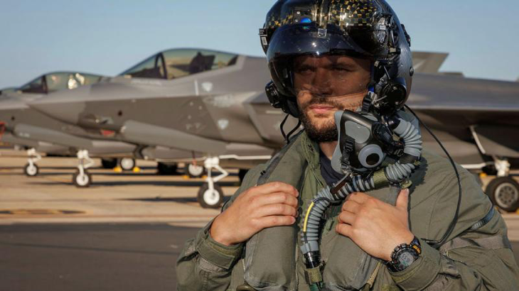 Yuri, an F-35A pilot with the Italian Air Force, on the flightline during Exercise Pitch Black 24. Story by Flight Lieutenant Matthew Edwards. Photo by Sergeant David Gibbs.