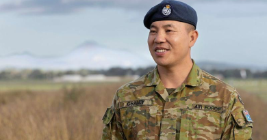 Aircraftman Mausam Ghaley was born in Bhutan and spent most of his youth in a refugee camp in Nepal before fleeing to Australia with his mother.