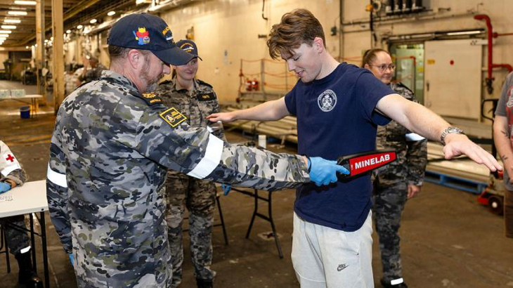 HMAS Choules personnel participate in a humanitarian and disaster relief training exercise on board the ship during a south-west Pacific regional presence deployment. Story by Lieutenant Leesa Maroske. Photos by Leading Seaman Matthew Lyall.