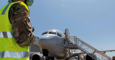 Staff Sergeant Ian McLain from the United States Air Force monitors the E-7A Wedgetail from 2 Squadron before its next mission during Exercise Pitch Black 24. Story by Flight Lieutenant Matthew Edwards. Photos by Sergeant David Gibbs.