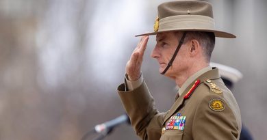 Outgoing Chief of Defence Force General Angus Campbell at the Change of Command Ceremony for the Chief of Joint Capabilities at Russell Office, Canberra. Photo by Rodney Braithwaite.