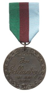 The People's Dispensary for Sick Animals' Dickin Medal for Gallantry, which was posthumously awarded to Kuga in 2018.
