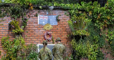 Privates Bianca Nankervis and Nelson Fox from Rifle Company Butterworth rotation 144 visit the Kundasang War Memorial in Ranau, Malaysia. Story and photos by Lieutenant Chloe Reay.