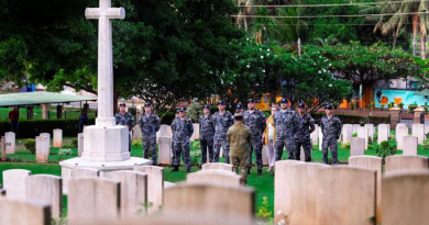 Australian military personnel gather for a dawn service at the Trincomalee Commonwealth War Cemetery in Sri Lanka. Story by Lieutenant Jonathan Wills. Photos by Leading Seaman David Cox.