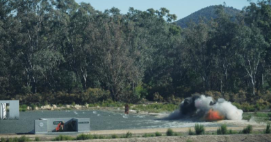 A Melbourne University Regiment part-time soldier detonates an M18A1 Claymore under the supervision of an instructor during the Land Combat Module conducted at Puckapunyal Military Training Area. Story by Captain Rohan Hurst and Captain Andrew Lee. Photos by Captain Rohan Hurst.