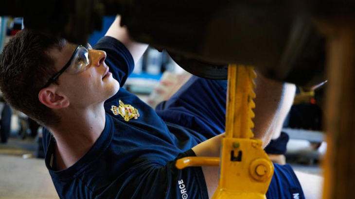 Leading Aircraftman Ryan Anderson, a ground support equipment technician in the mechanical equipment operations maintenance section workshop at RAAF Base Amberley. Story by Flight Lieutenant Felicity Abraham. Photos by Leading Aircraftwoman Taylor Anderson.