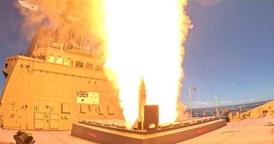 HMAS Sydney fires Royal Australian Navy’s first Standard Missile 6 (SM-6) during Exercise Pacific Dragon 2024. Photo by Leading Seaman Daniel Goodman.