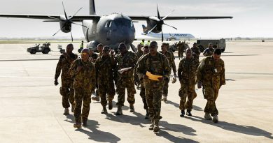 PNG Defence Force members arrive in Townsville for Exercise Kumul Exchange. Story by Captain Brittany Evans. Photo by Lance Corporal Riley Blennerhassett.