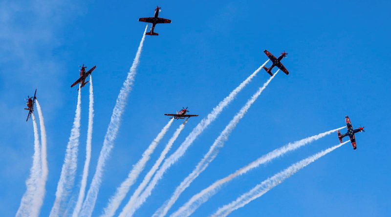 The Roulettes break away during their display at the Mildura Airshow. Story and phots by Flight Lieutenant Greg Hinks.