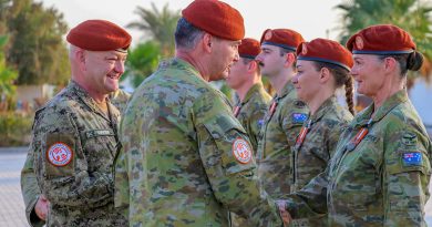 Sergeant Vicky Stanford is presented with the Multinational Force and Observers (MFO) Medal by Force Commander MFO Major General Michael Garraway during a ceremony at the Sinai Peninsula in Egypt. Story by Captain Ewy De Guzman and Lieutenant Jake Rowe. Photos by Sergeant Asela.