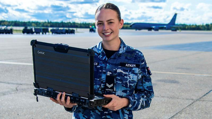 Corporal Jess Aitken of 1 Combat Communications Squadron sets up vital ICT infrastructure during Exercise Red Flag Alaska, ensuring secure communications for Air Force. Story by Flight Lieutenant Glen Paul. Photo by Corporal Hayden Young.