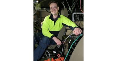 Alexander Mazur, an engineer with Prototype and Test Services, Land Engineering Agency, sits in a Defence vehicle at the Monegeetta Proving Ground near Melbourne. Story by Flight Lieutenant Marina Power. Photo by Matthew Ayres.