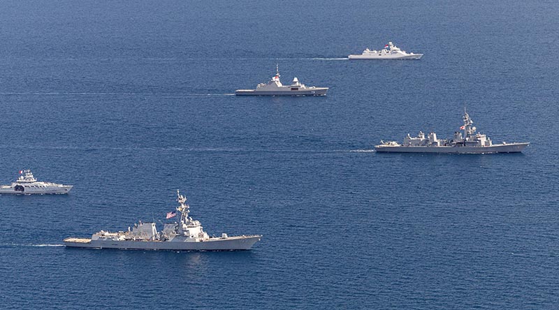 Navy ships conduct a multilateral cooperative activity during Exercise Kakadu off the coast of Darwin, NT. Photos by Leading Seaman Iggy Roberts.