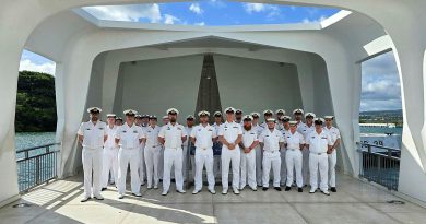 Members of HMAS Brisbane's ship's company visit the USS Arizona memorial at Pearl Harbor, Hawaii. Story by Lieutenant Marie Davies.