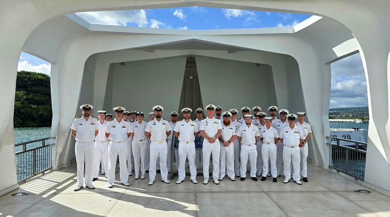 Members of HMAS Brisbane's ship's company visit the USS Arizona memorial at Pearl Harbor, Hawaii. Story by Lieutenant Marie Davies.