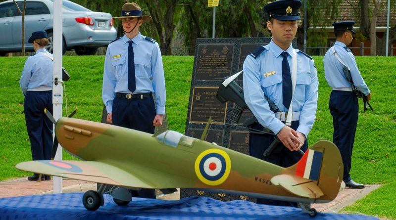 Air Force aviators and an Australian Air Force Cadet stand as part of the catafalque party during the Battle of Britain commemorative service held at Torrens Parade Ground, Adelaide, SA. Story by Group Captain Gregory Weller. Photos by Garry Petts.