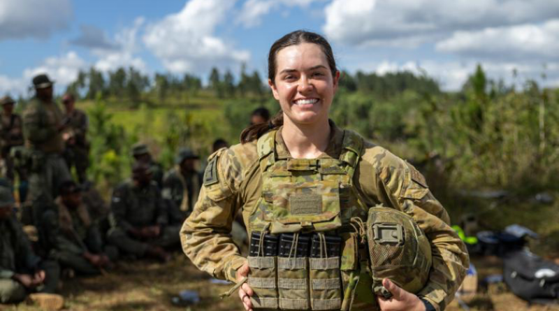 Lieutenant Lara Hamblin on Exercise Cartwheel as the officer in command of demolitions, Nasouri Highlands, Fiji. Story and photos by Captain Annie Richardson.