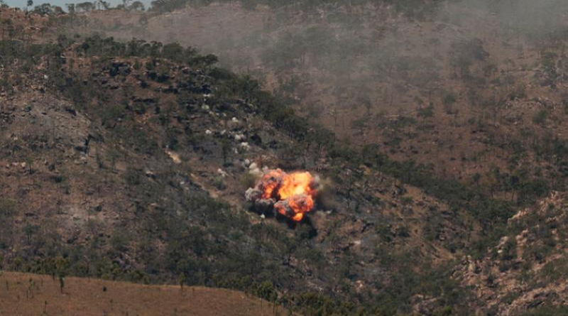 An F/A-18F Super Hornet aircraft drops a bomb at the Townsville Field Training Area as part of the Joint Terminal Attack Controller Course live-fire serials during Exercise Black Dagger 2024. Story by Flight Lieutenant Grace Casey-Maughan. Photos by Aircraftwoman Laura Flower.