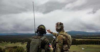 A Philippine Air Force member works with a RAAF combat controller during Exercise Havoc Strike at Bulahdelah near RAAF Base Williamtown, NSW. Image has been modified for security. Story by Flight Lieutenant Grace Casey-Maughan. Photos by Corporal Samuel Miller.