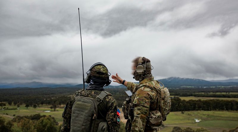 A Philippine Air Force member works with a RAAF combat controller during Exercise Havoc Strike at Bulahdelah near RAAF Base Williamtown, NSW. Image has been modified for security. Story by Flight Lieutenant Grace Casey-Maughan. Photos by Corporal Samuel Miller.