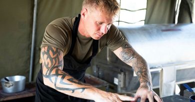 Army chef Corporal Lee Kemp participates in one of the Exercise Golden Plate cooking scenarios at Gallipoli Barracks, Queensland. Story by Captain Joanne Leca. Photos by Sergeant Jason Slape.