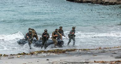 Australian Army soldiers and members of the Philippine Marine Corps conduct littoral assault training during Joint Australian Training Team – Philippines program at Marine Base Ternate, Philippines. Story by Captain Diana Jennings. Photos by Corporal Janet Pan.