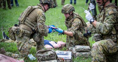 Army medics from 2nd Health Battalion provide medical care to simulated casualties at the point of injury during Exercise Viper Walk 2024. Story by Corporal Jacob Joseph. Photo by Corporal Melina Young.