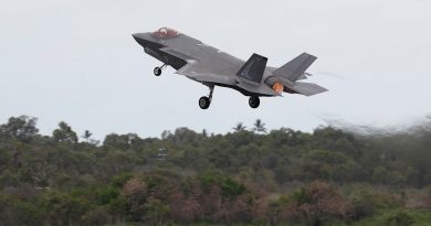 An F-35A Lightning II aircraft from 2 Operational Conversion Unit takes to the sky for a mission during Exercise High Sierra, RAAF Base Townsville. Story by Flying Officer Madeleine Magee. Photos by Sergeant Andrew Eddie.