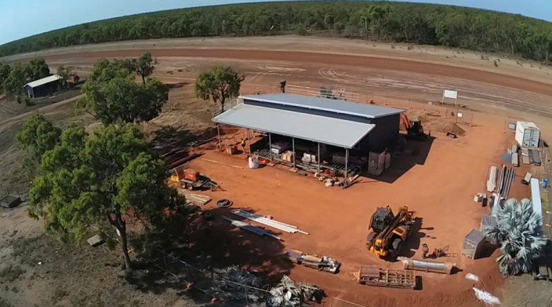 An aerial view of the new community store being constructed adjacent to the airstrip in Bäniyala, Northern Territory, as part of the Army Aboriginal Community Assistance Programme. Story by Major Evita Ryan. Photos by Corporal Lucas Petersen.