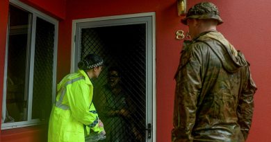 Soldiers from 3rd Battalion, Royal Australian Regiment, support the Queensland Police Service with door-knocking during severe weather in Townsville. Story by Major Diana Jennings. Photos by Corporal Riley Blennerhassett.