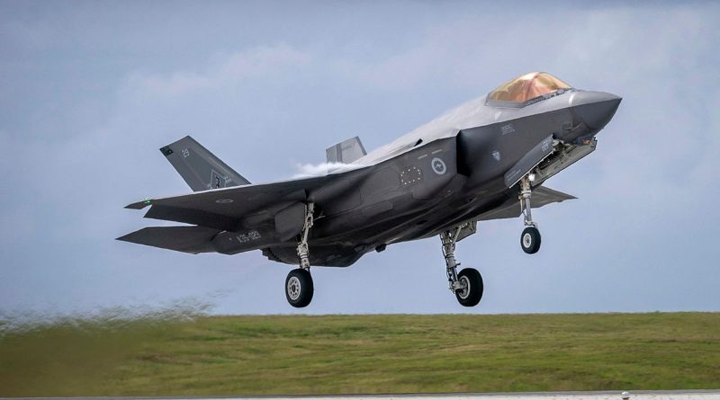 A RAAF F-35A Lightning II aircraft departs during Exercise Cope North 25 at Andersen Air Force Base, Guam. Story by Flight Lieutenant Madeleine Magee. Photos by Aircraftwoman Mikaela Fernlund.