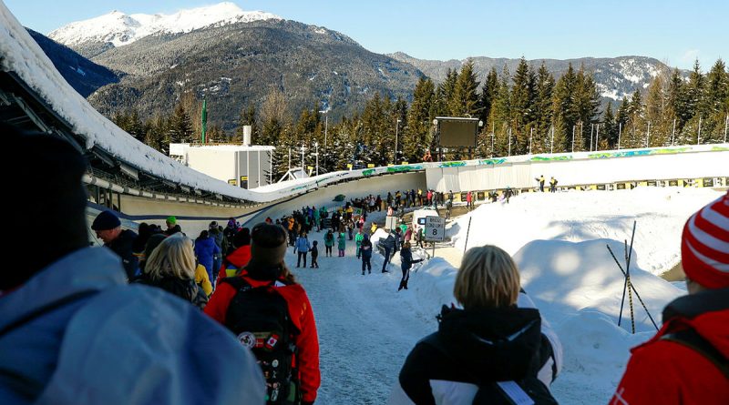 Invictus Games Vancouver Whistler 2025 Team Australia skeleton slider Luke Manhire holds his line as he slides down the mountain at the Whistler Sliding Centre, Canada.