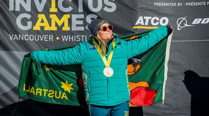 Captain Olivia Miley-Dyer stands on the podium after claiming gold in the Nordic cross-country skiing at Invictus Games Vancouver Whistler 2025. Story by Flying Officer Belinda Barker. Photos by Flight Sergeant Christopher Dickson.