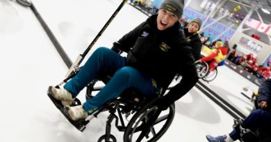 SGT Emily Leahy participates in the curling event at Invictus Games Vancouver Whistler 2025. Story by FLGOFF Belinda Barker.