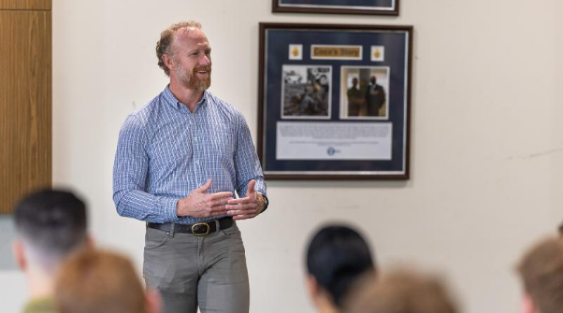 Army Corporal Mark Donaldson, VC, speaks to soldiers during a visit to the Trainee Rehabilitation Wing on Holsworthy Barracks, NSW. Story by Corporal Jacob Joseph. Photos by Sergeant Brodie Cross.