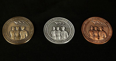 Air Force service medallions, from left, recognising 20, 10 and four years of service. Photos by Corporal Michael Rogers.