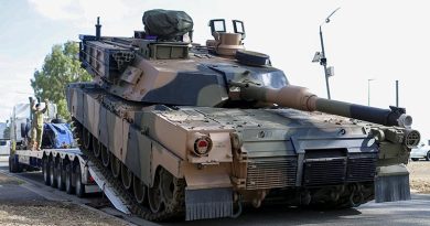 An M1A2 Abrams Tank arrives at Lavarack Barracks, Townsville on 14 November 2024. Photo by Corporal Guy Sadler.
