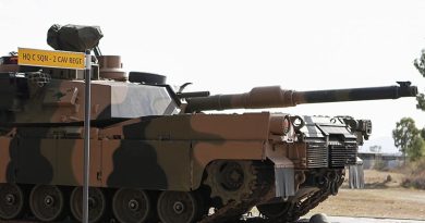 An M1A2 Abrams tank arrives at Lavarack Barracks, Townsville on 14 November 2024. Photo by Corporal Guy Sadler.