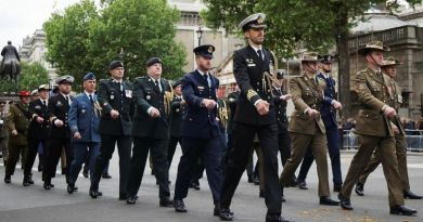 Australian Defence Force members march with service personnel from other Commonwealth nations during the London parade to commemorate the 80th anniversary of Victory in Europe Day. Story by Captain Edward Pym. Photos from UK MOD © Crown copyright 2025.