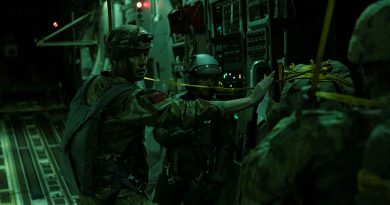 United States Army paratroopers from the 11th Airborne Division conduct a night airborne insertion from a Royal Australian Air Force C-17A Globemaster III over Charters Towers. Story by Corporal Luke Bellman. Photos by Corporal Emma Schwenke.