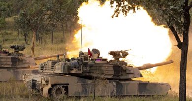 Australian Army soldiers from the 2nd Cavalry Regiment, conduct a live fire danger close serial in an M1A2 Abrams main battle tank at Townsville Field Training Area, Queensland. Photo by Lance Corporal Caitlyn Davill.